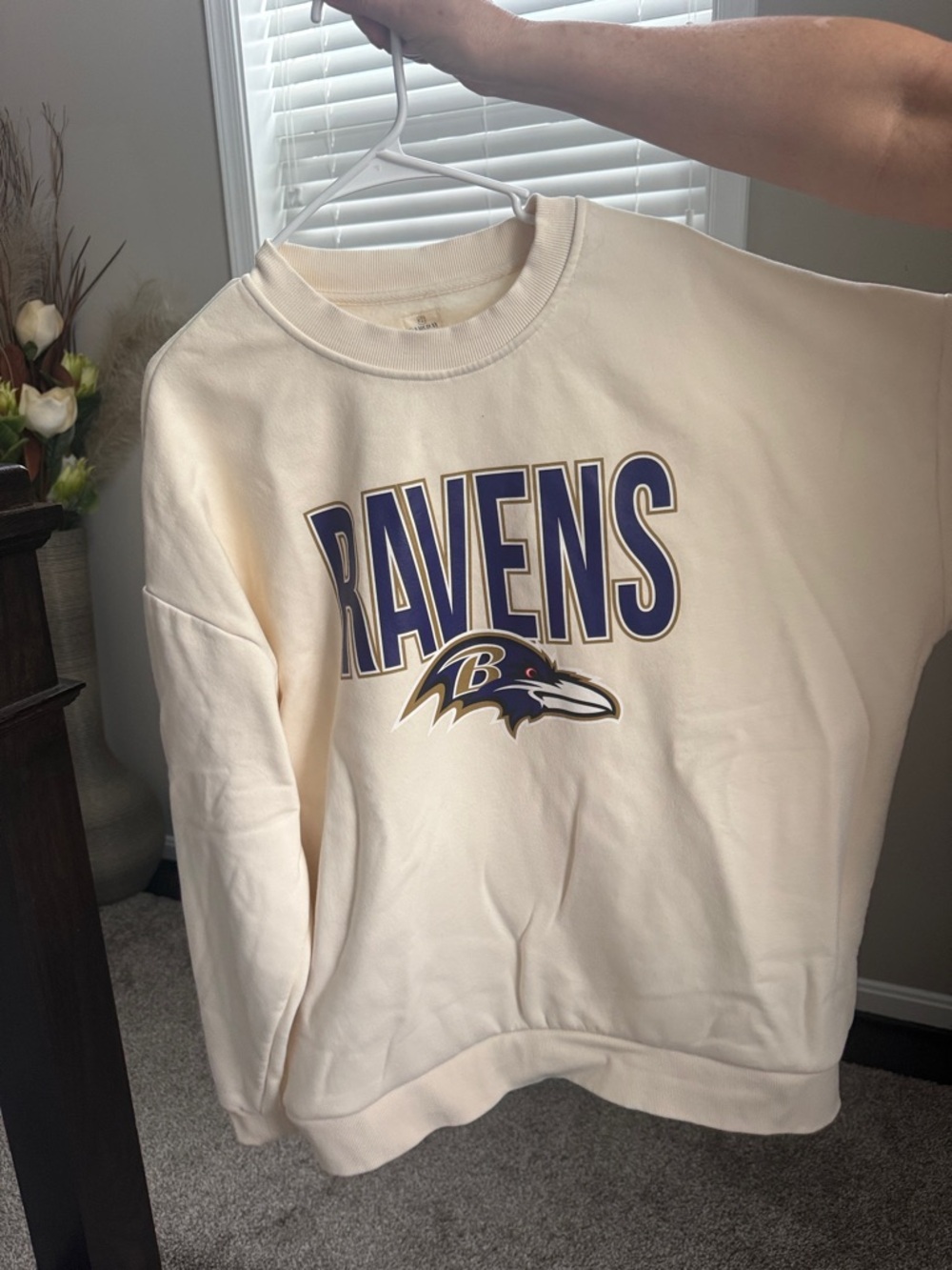 Baltimore Ravens Cream Crewneck Sweatshirt